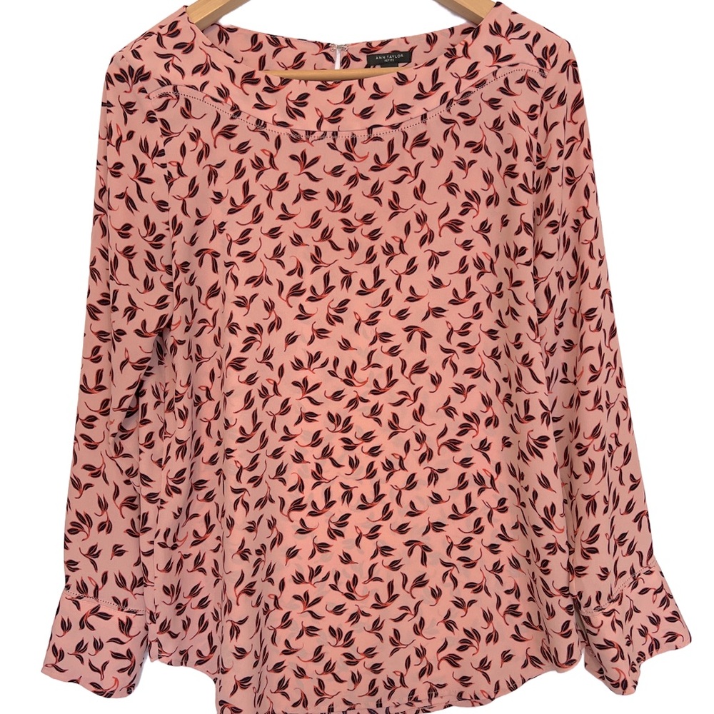 Ann Taylor long sleeve blouse button cuff and hook/eye back closure size MP